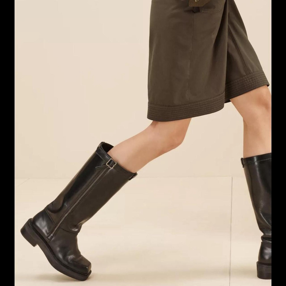 ZARA LIMITED EDITION KNEE HIGH LEATHER BOOTS. Brand new with tag. SIZE 7.5 - Picture 2 of 8